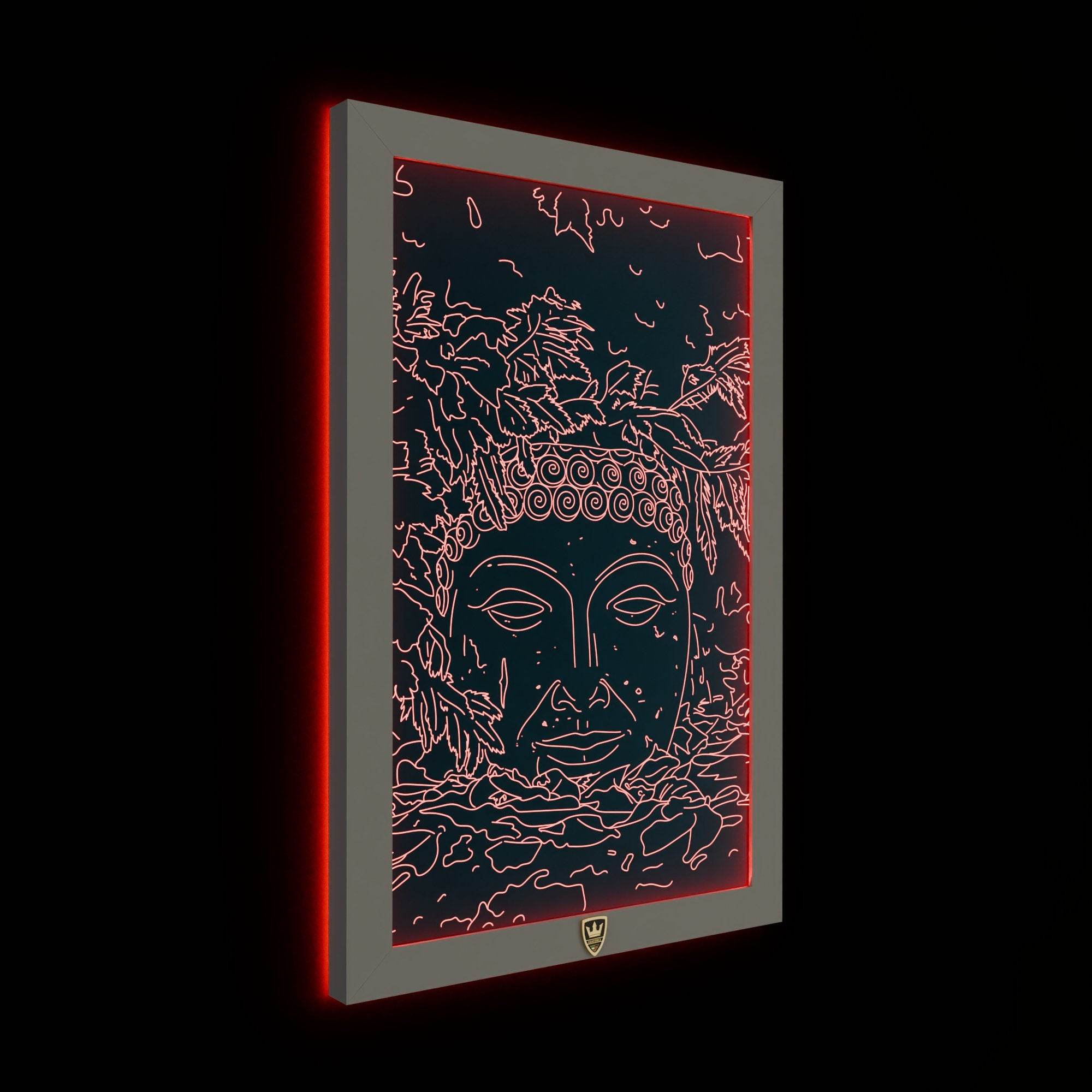 GIAVINCI: Buddha Kopf Wandbild – Erwecke die spirituelle Ruhe und Weisheit zum Leben - GIAVINCI Premium Design-Lights