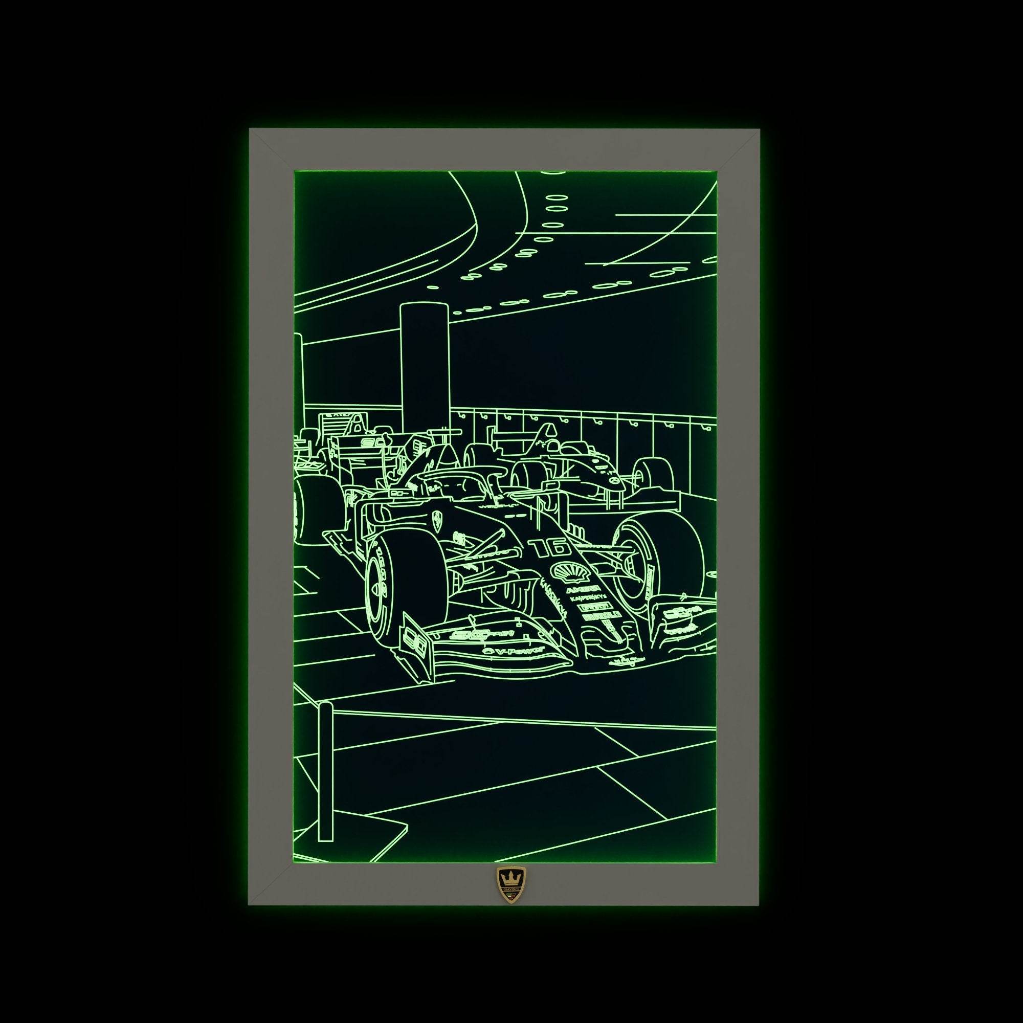 GIAVINCI: Formel 1 Wagen Wandbild – Erwecke die Dynamik und Geschwindigkeit der Rennstrecke zum Leben - GIAVINCI Premium Design-Lights