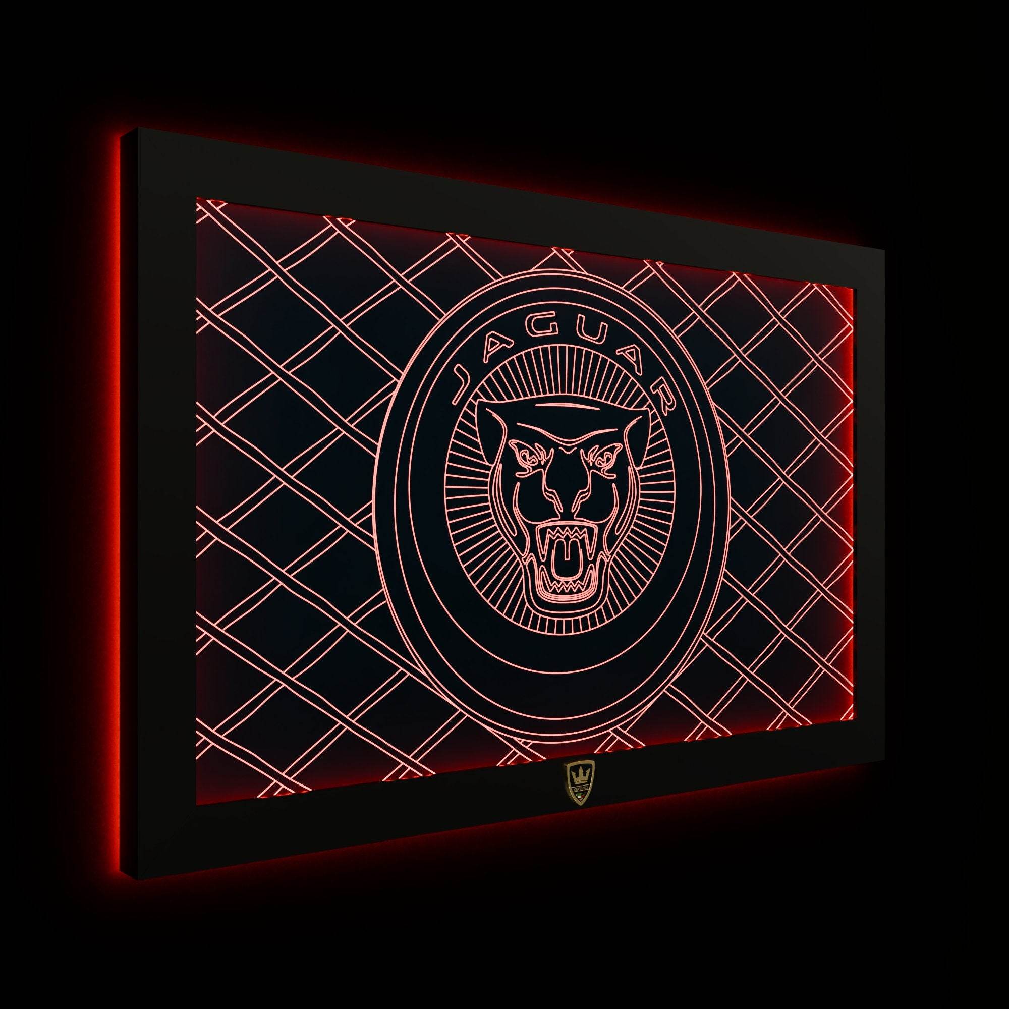 GIAVINCI: Jaguar-Logo/Wappen Wandbild – Erwecke die Eleganz und Power eines ikonischen Wappens zum Leben - GIAVINCI Premium Design-Lights