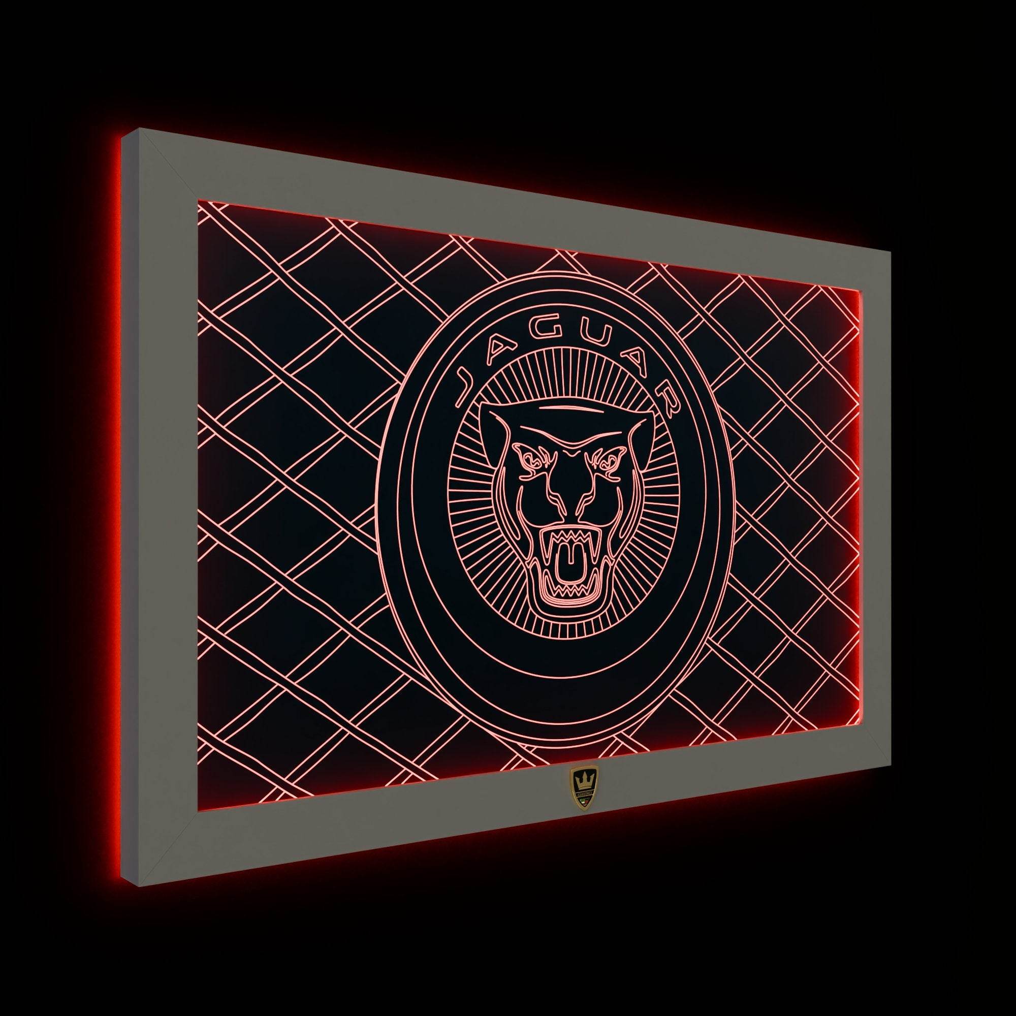 GIAVINCI: Jaguar-Logo/Wappen Wandbild – Erwecke die Eleganz und Power eines ikonischen Wappens zum Leben - GIAVINCI Premium Design-Lights