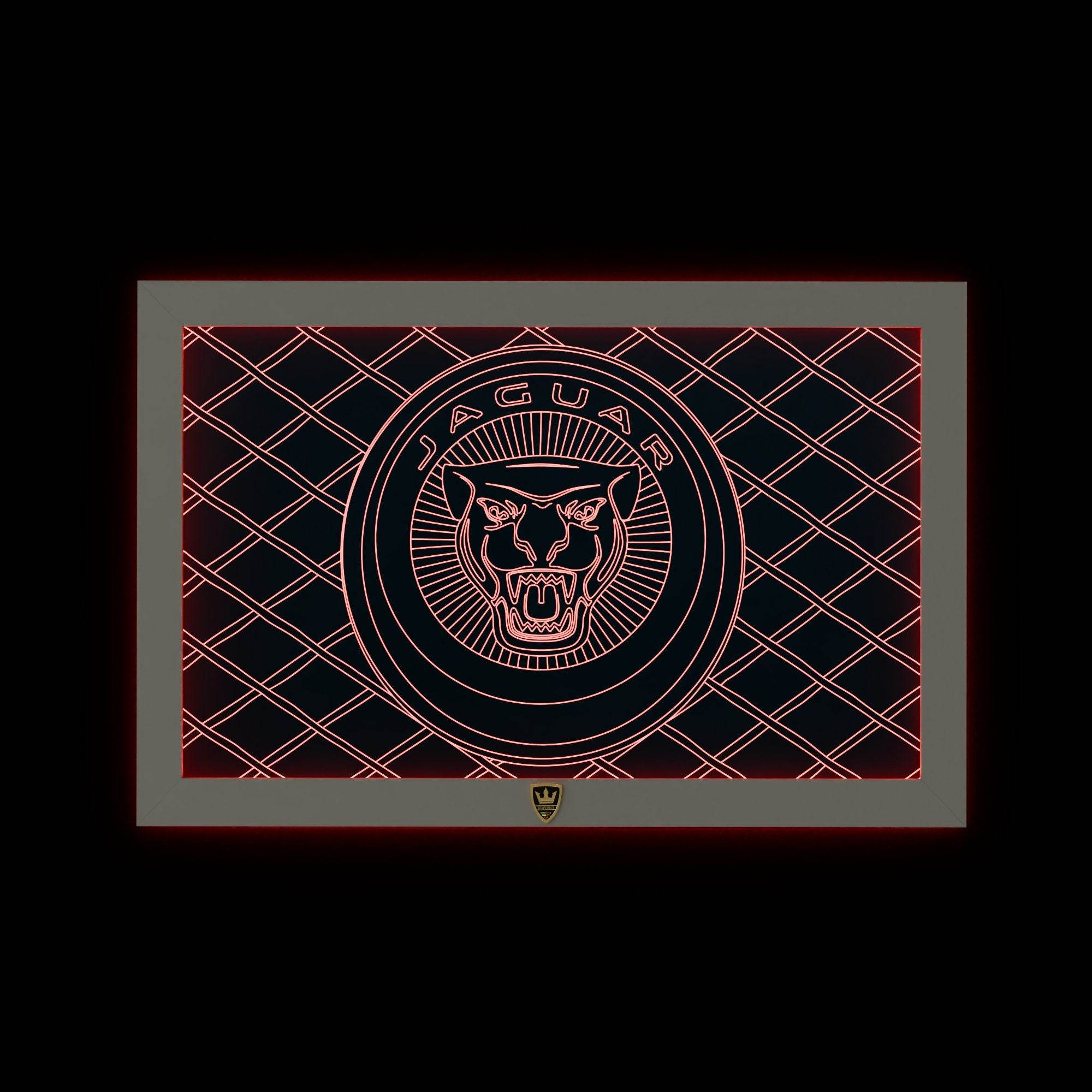 GIAVINCI: Jaguar-Logo/Wappen Wandbild – Erwecke die Eleganz und Power eines ikonischen Wappens zum Leben - GIAVINCI Premium Design-Lights