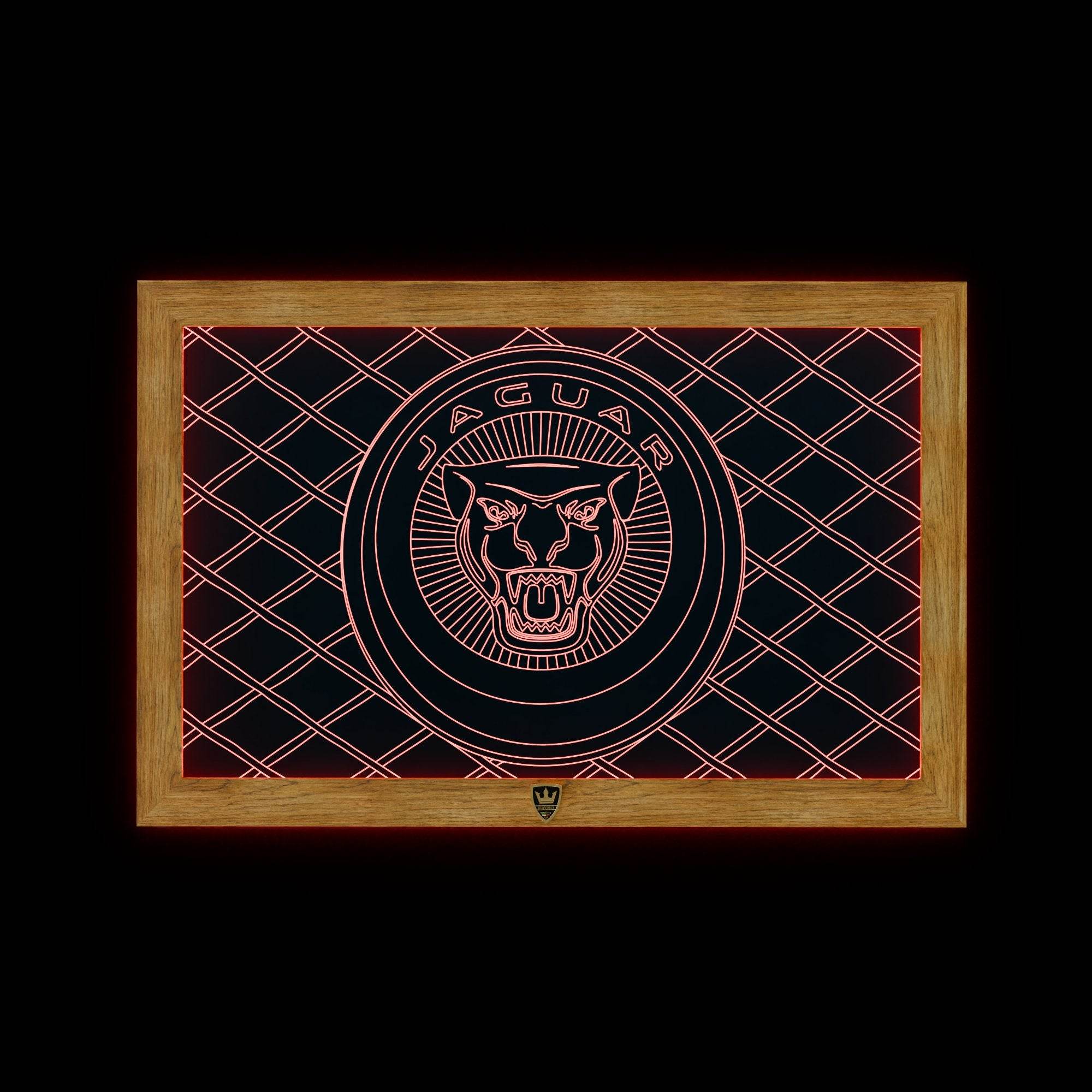 GIAVINCI: Jaguar-Logo/Wappen Wandbild – Erwecke die Eleganz und Power eines ikonischen Wappens zum Leben - GIAVINCI Premium Design-Lights