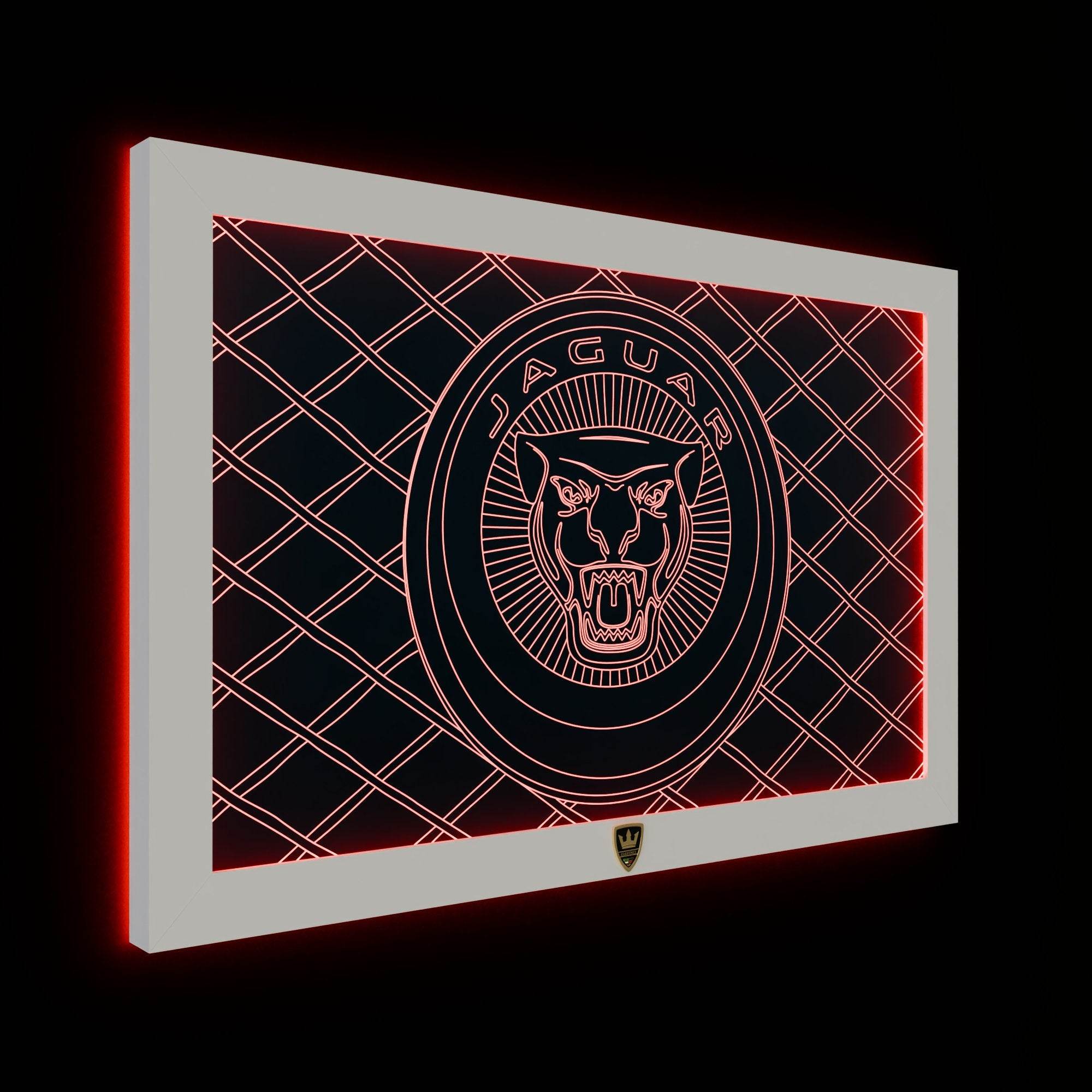 GIAVINCI: Jaguar-Logo/Wappen Wandbild – Erwecke die Eleganz und Power eines ikonischen Wappens zum Leben - GIAVINCI Premium Design-Lights
