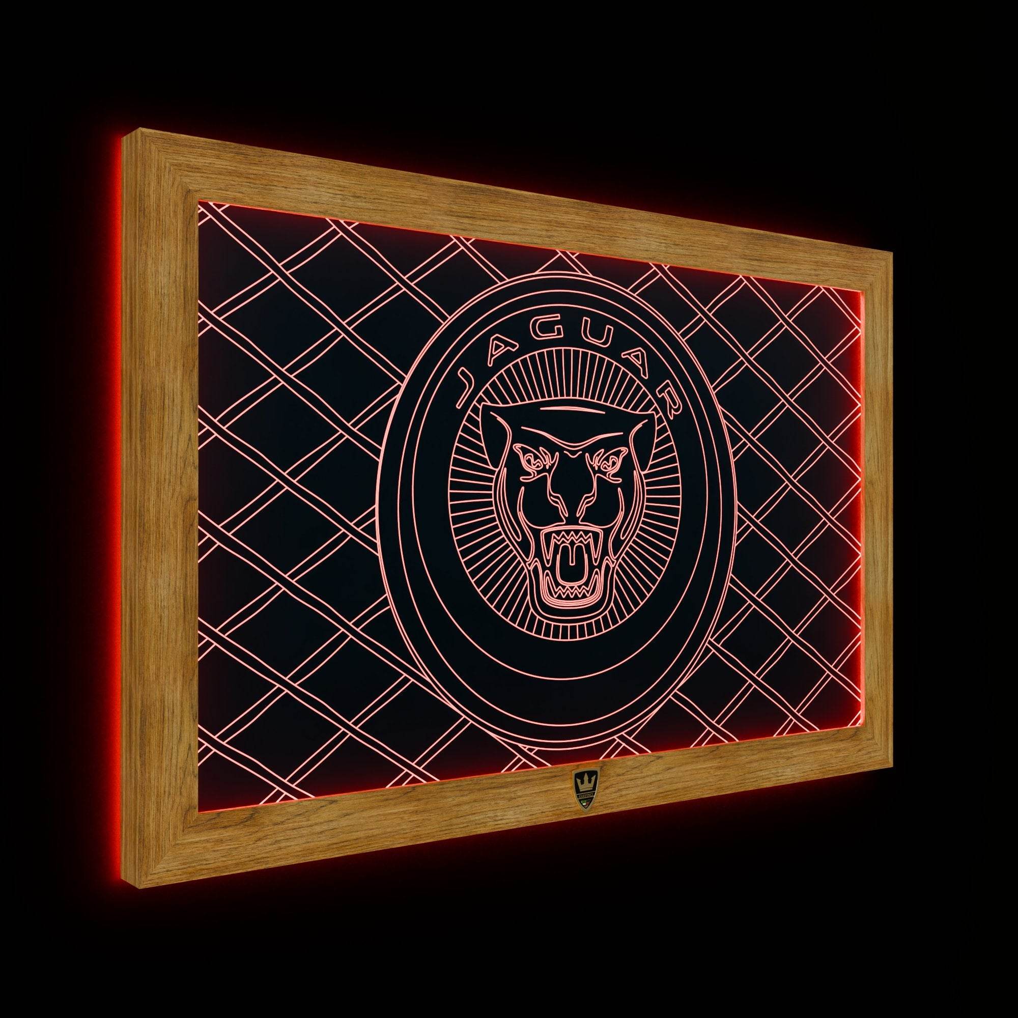 GIAVINCI: Jaguar-Logo/Wappen Wandbild – Erwecke die Eleganz und Power eines ikonischen Wappens zum Leben - GIAVINCI Premium Design-Lights