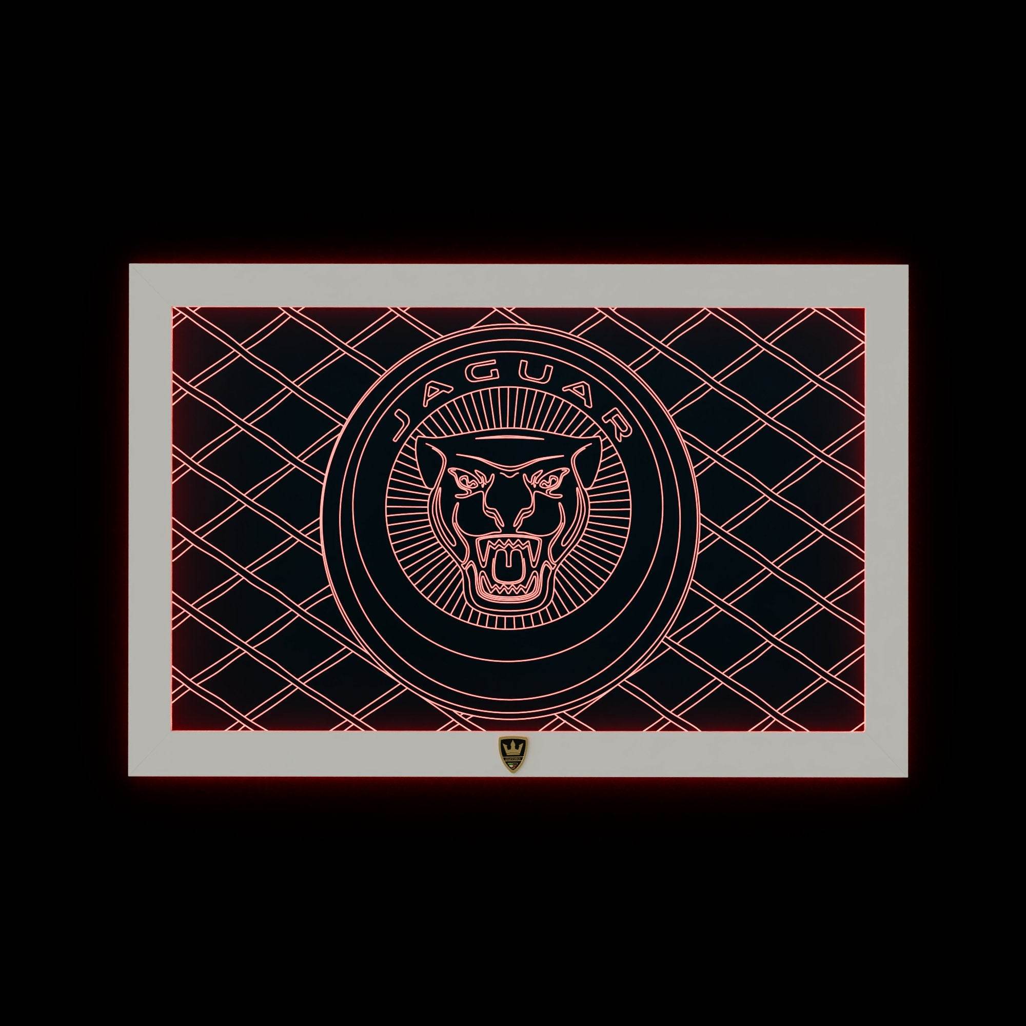 GIAVINCI: Jaguar-Logo/Wappen Wandbild – Erwecke die Eleganz und Power eines ikonischen Wappens zum Leben - GIAVINCI Premium Design-Lights