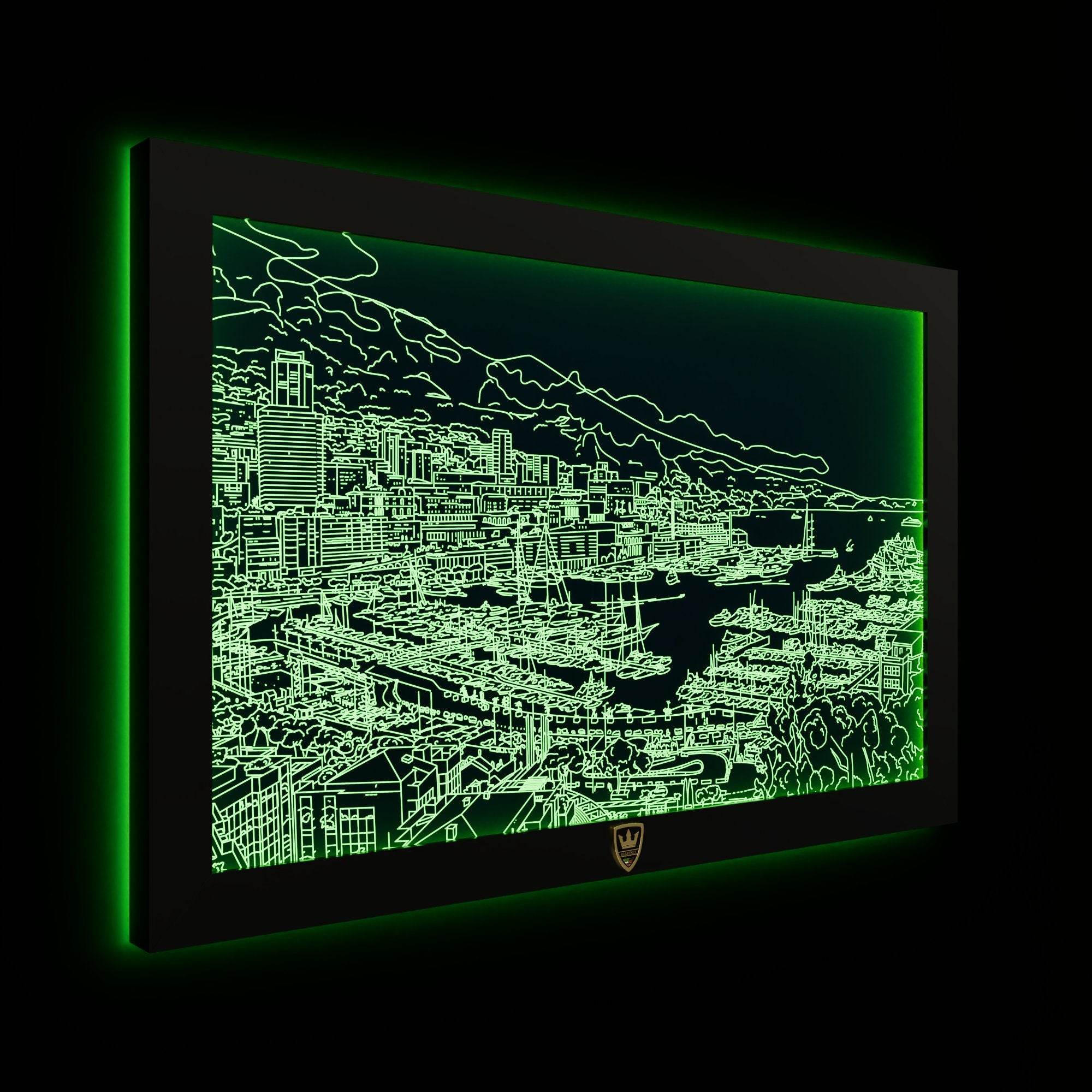GIAVINCI: Monaco Hafen Wandbild – Erwecke die Eleganz des glamourösen Hafens zum Leben - GIAVINCI Premium Design-Lights
