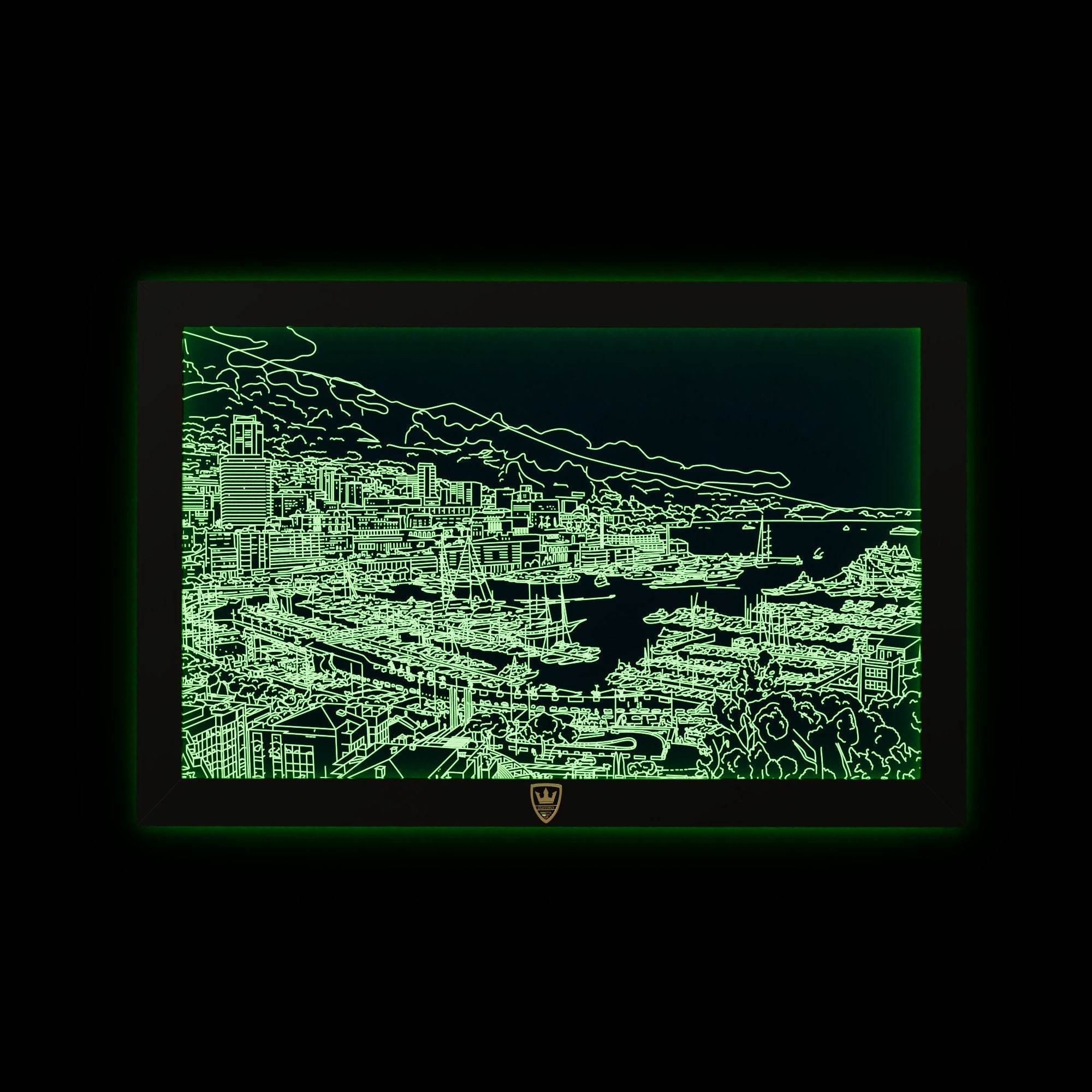 GIAVINCI: Monaco Hafen Wandbild – Erwecke die Eleganz des glamourösen Hafens zum Leben - GIAVINCI Premium Design-Lights