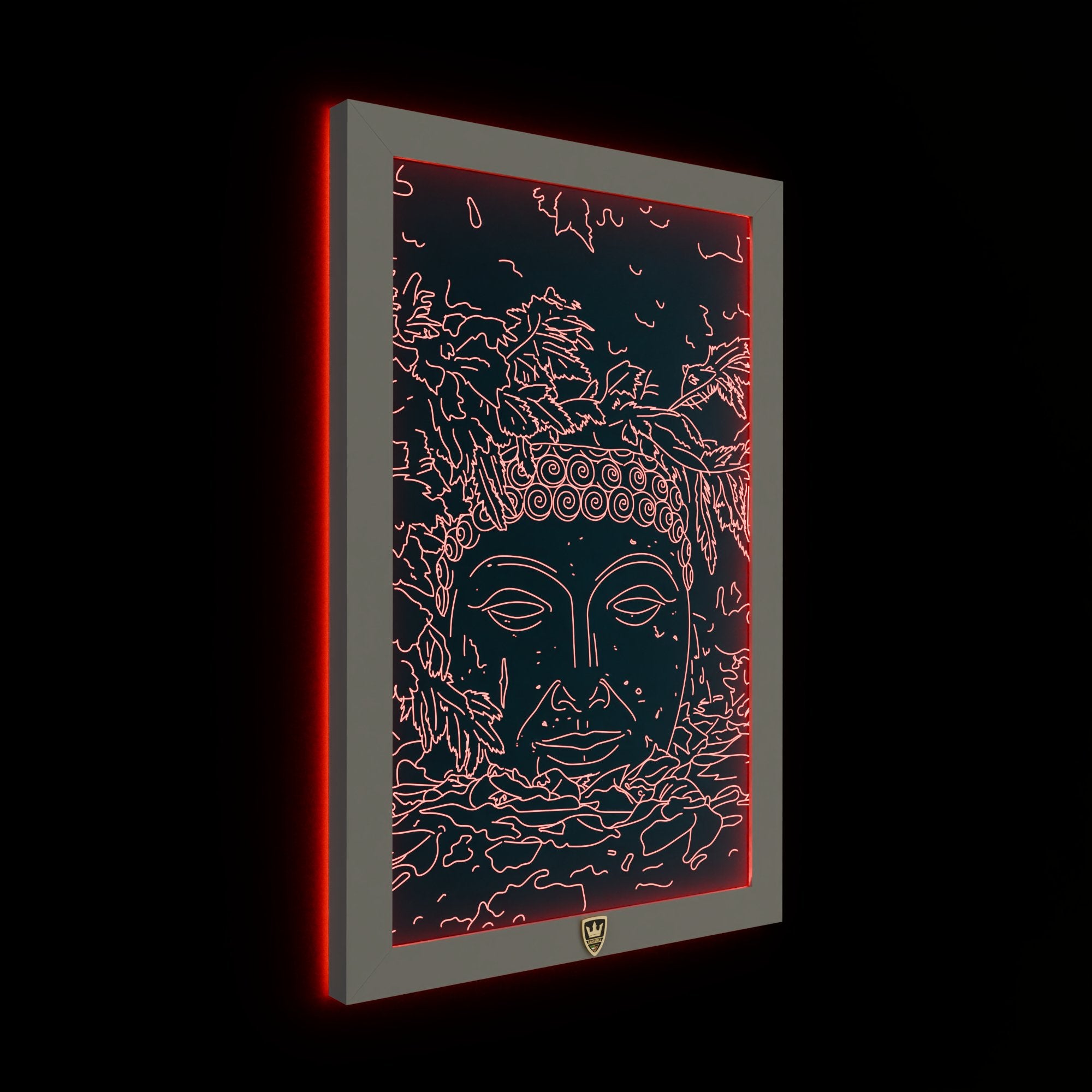 GIAVINCI: Buddha Kopf Wandbild – Erwecke die spirituelle Ruhe und Weisheit zum Leben - GIAVINCI Premium Design-Lights