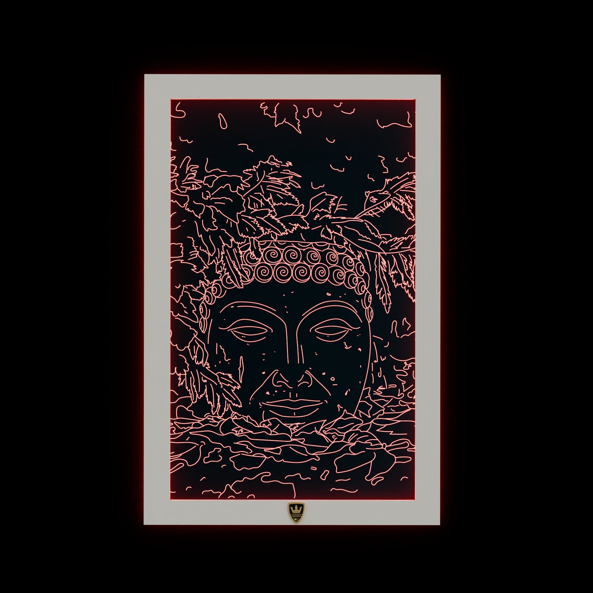 GIAVINCI: Buddha Kopf Wandbild – Erwecke die spirituelle Ruhe und Weisheit zum Leben - GIAVINCI Premium Design-Lights