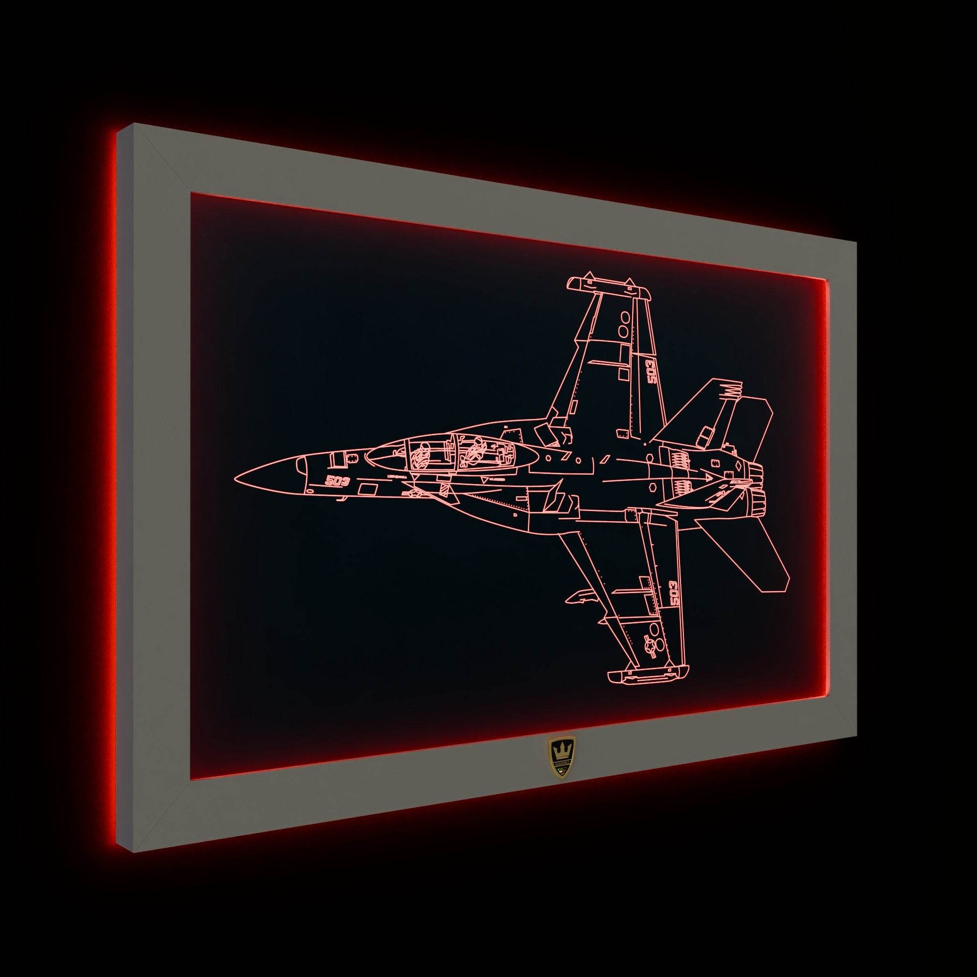 GIAVINCI: F18-Jet Wandbild – Erwecke die Kraft und Präzision der Luftfahrt zum Leben - GIAVINCI Premium Design-Lights