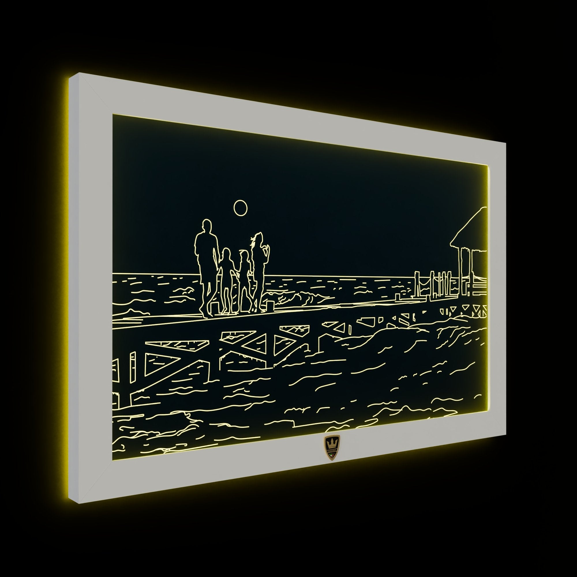 GIAVINCI: Familie am Strand Wandbild – Erwecke die Wärme und Geborgenheit der Familie zum Leben - GIAVINCI Premium Design-Lights