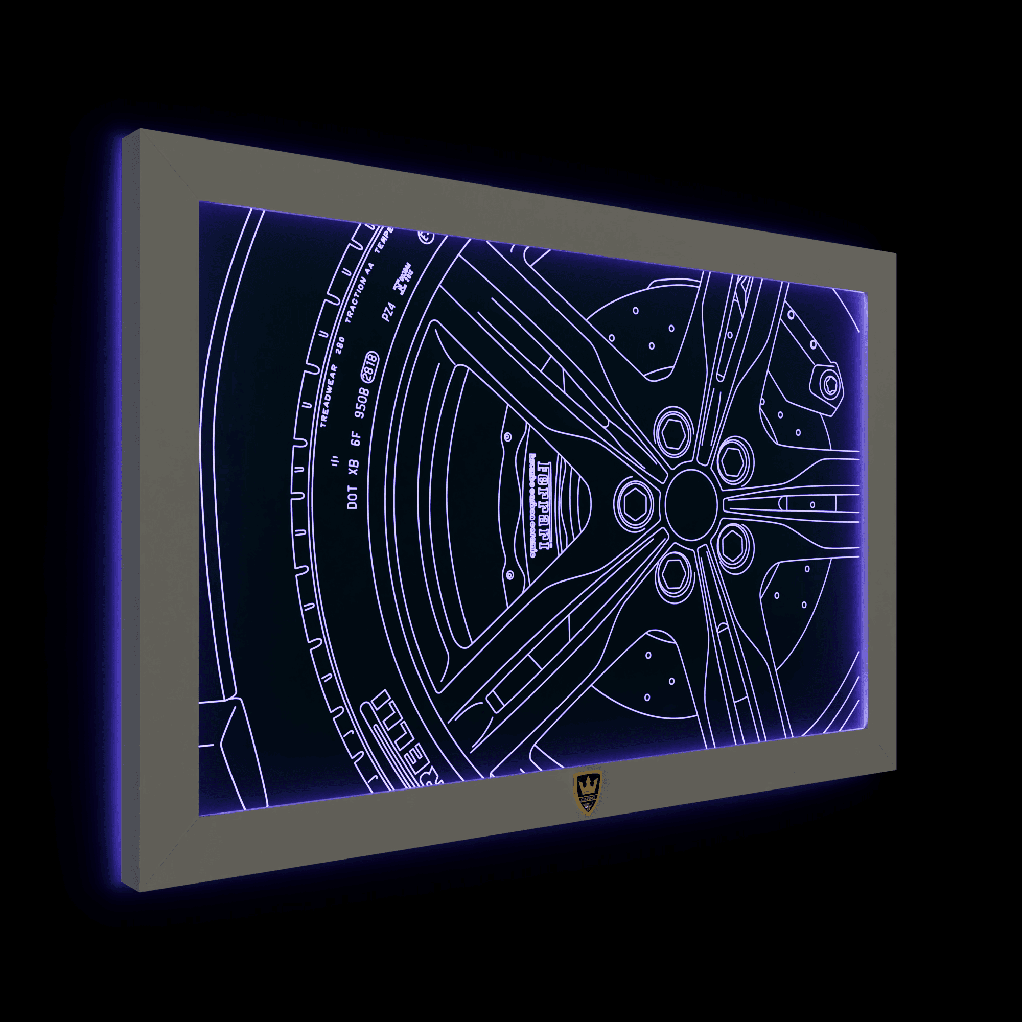 GIAVINCI: Ferrari Felge Wandbild – Erwecke die Faszination von Geschwindigkeit und Luxus zum Leben - GIAVINCI Premium Design-Lights