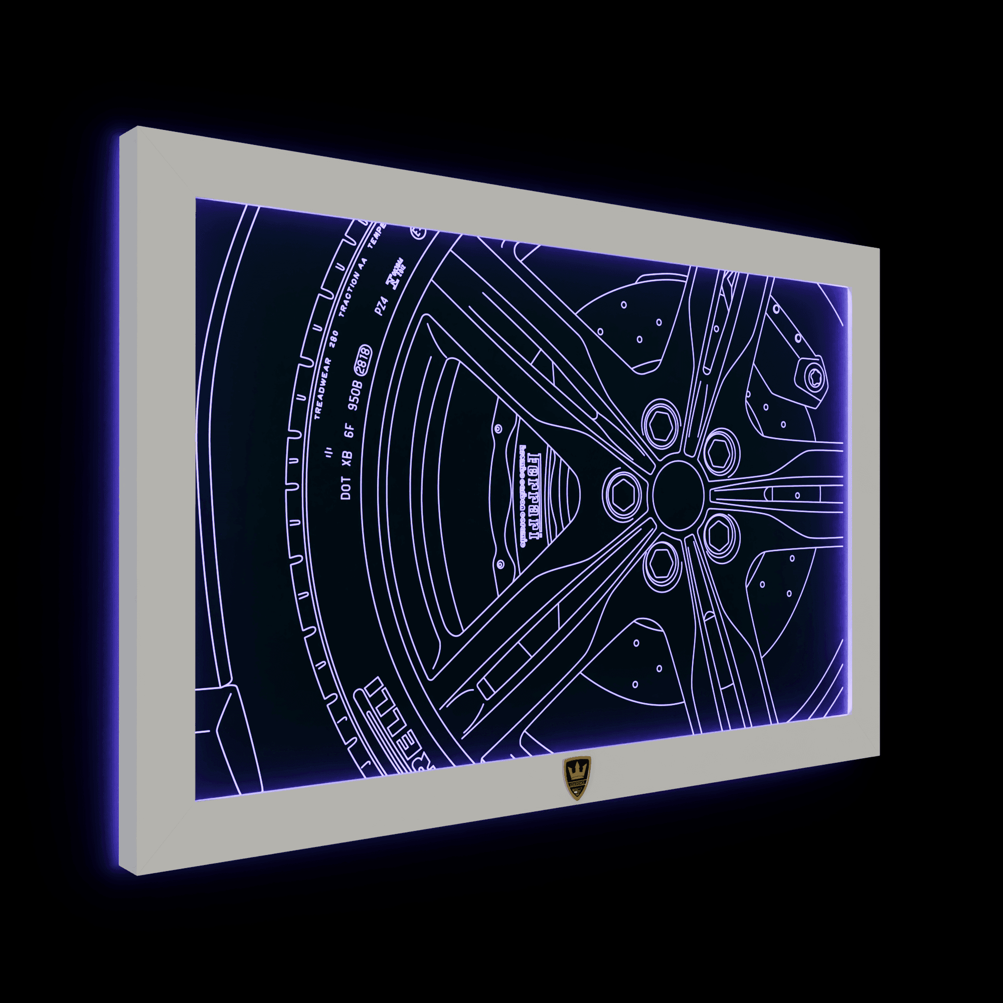 GIAVINCI: Ferrari Felge Wandbild – Erwecke die Faszination von Geschwindigkeit und Luxus zum Leben - GIAVINCI Premium Design-Lights