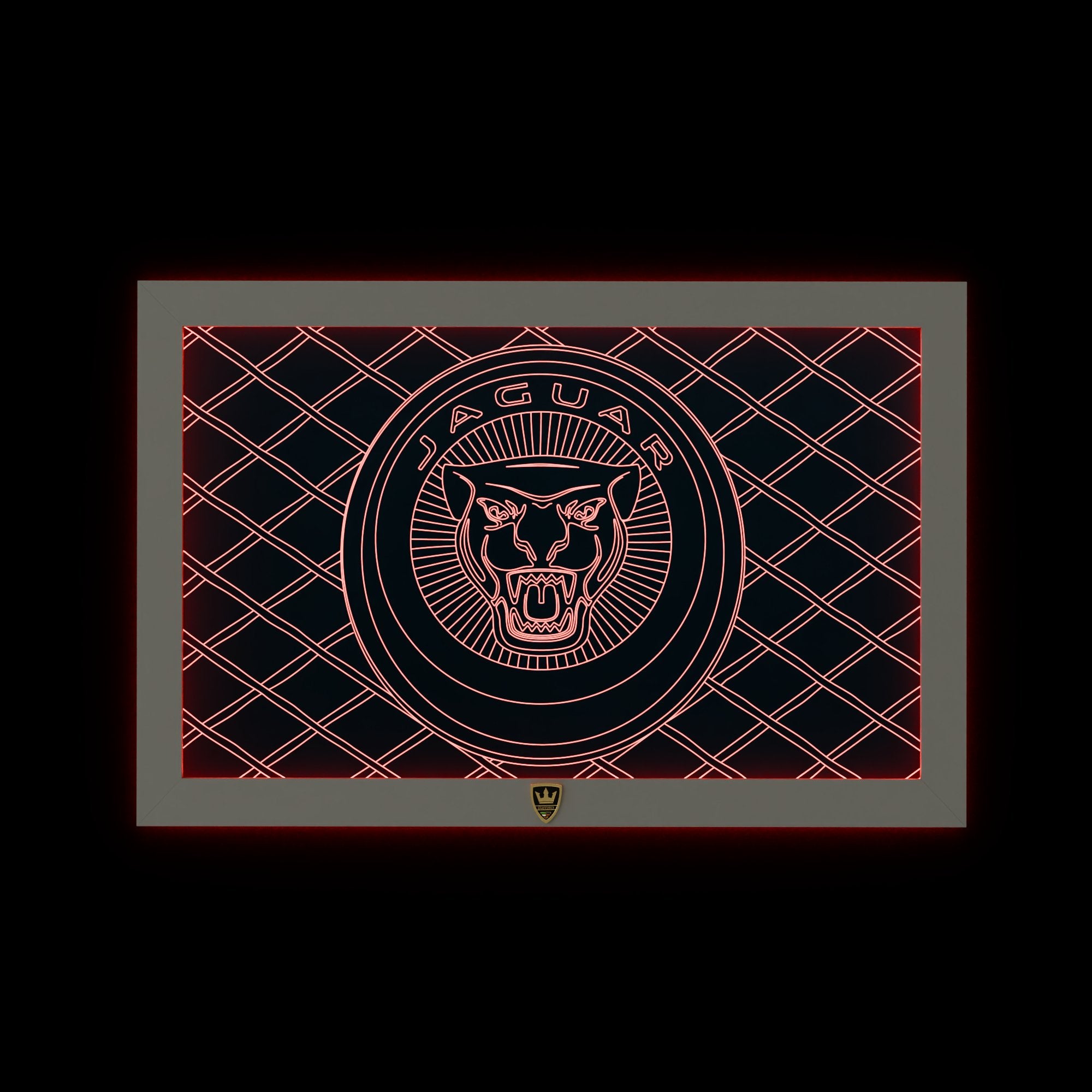 GIAVINCI: Jaguar-Logo/Wappen Wandbild – Erwecke die Eleganz und Power eines ikonischen Wappens zum Leben - GIAVINCI Premium Design-Lights