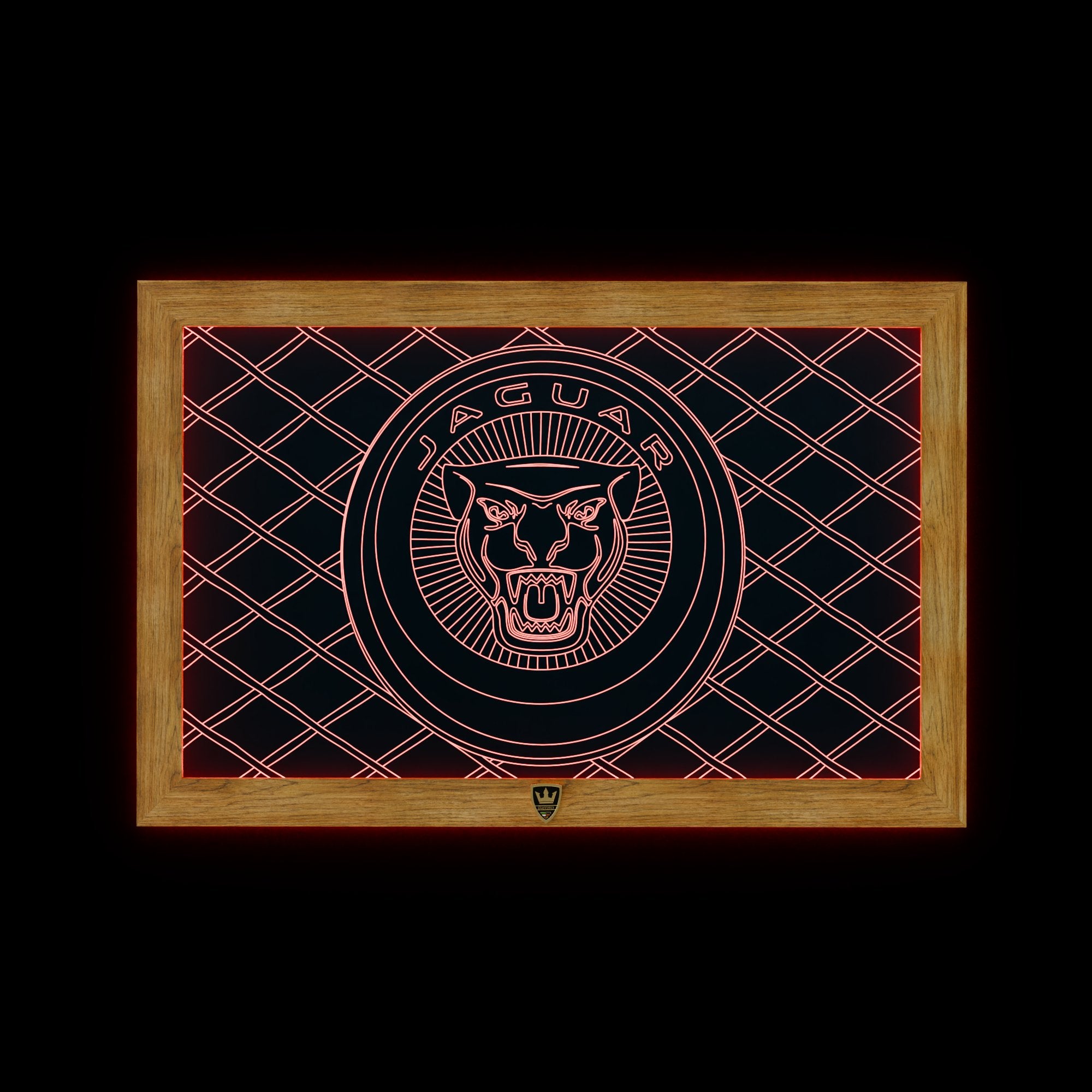 GIAVINCI: Jaguar-Logo/Wappen Wandbild – Erwecke die Eleganz und Power eines ikonischen Wappens zum Leben - GIAVINCI Premium Design-Lights